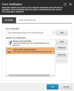 Add Check User and Password verification