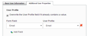 Create user action additional properties